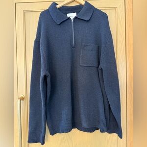 Common Market Men's Quarter Ziip Collar Wool Blend Pullover Sweater / XLG